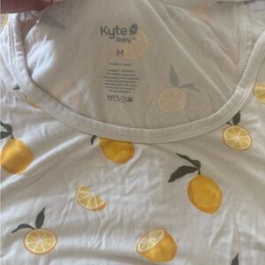 Kyte BABY White & Yellow Lemon Print Women's Pajama Top and shorts set